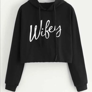 NWOT ‘Wifey’ Cropped Hoodie